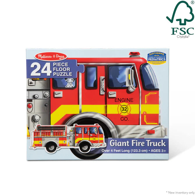 Melissa & Doug Giant Fire Truck 24 Piece Jumbo Floor Puzzle