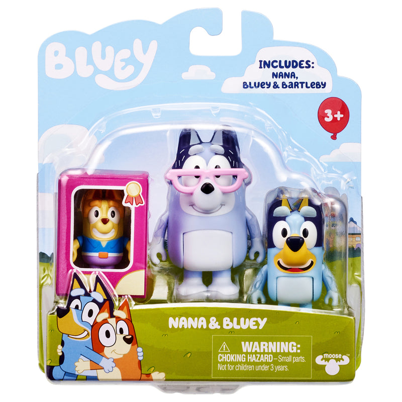 Nana, Bluey & Bartleby Mini Figure 3 Pack