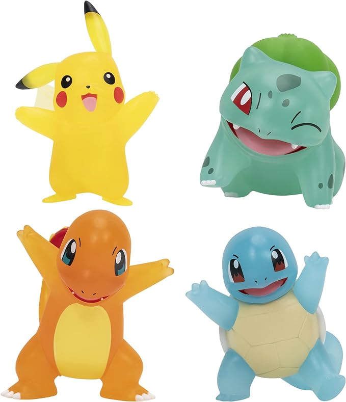 Pokemon Battle 3" Figure 4 Pack: Pikachu, Charmander, Bulbasaur & Squirtle