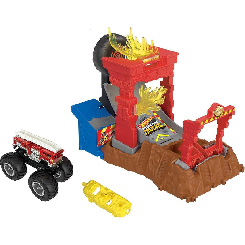 Hot Wheels Monster Trucks Fire Crash Challenge