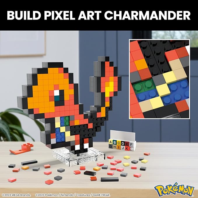 Mega Pokémon Pixel Art Charmander 349 Piece Construction Playset