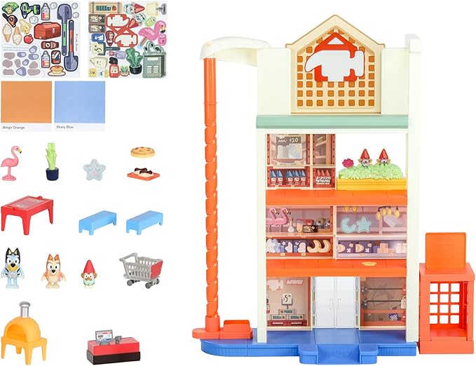 Bluey Hammerbarn Shopping Center Playset with Bluey, Bingo & Gnome Figures