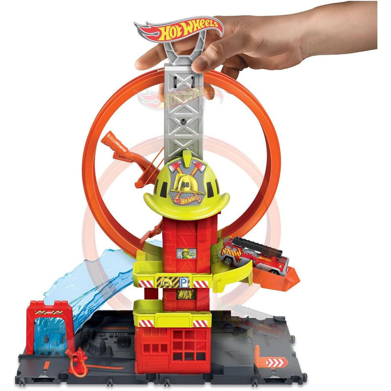 Hot Wheels City Super Loop Fire Station Playset