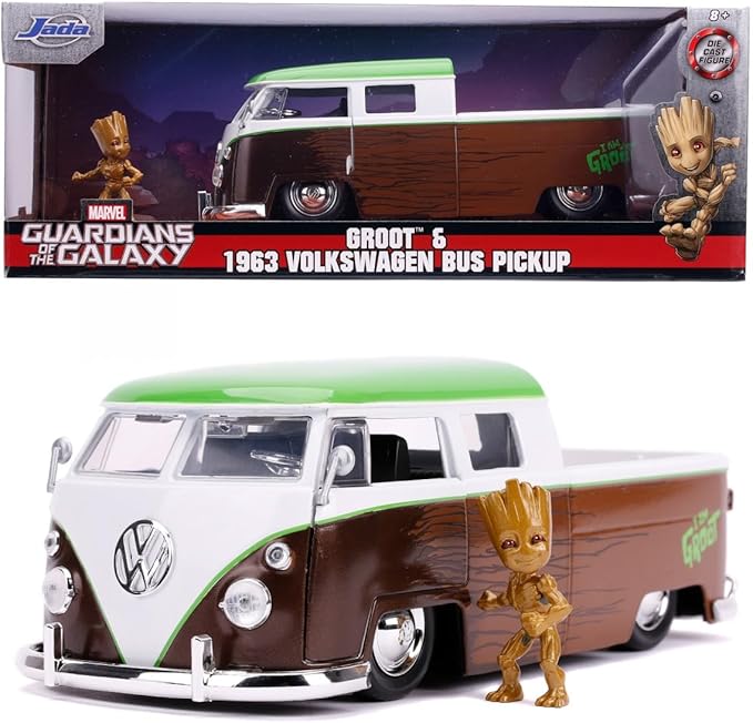 Marvel Guardians of the Galaxy Groot VW 1963 Diecast Bus Pickup 1:24