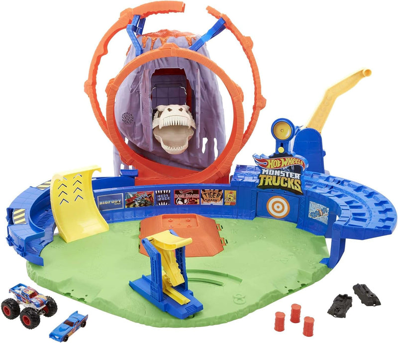 Hot Wheels Monster Trucks T-Rex Volcano Arena