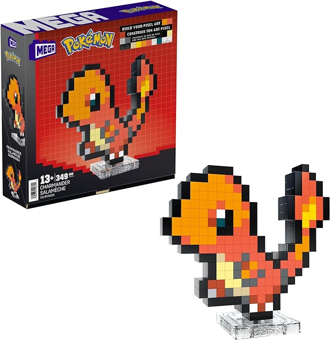 Mega Pokémon Pixel Art Charmander 349 Piece Construction Playset