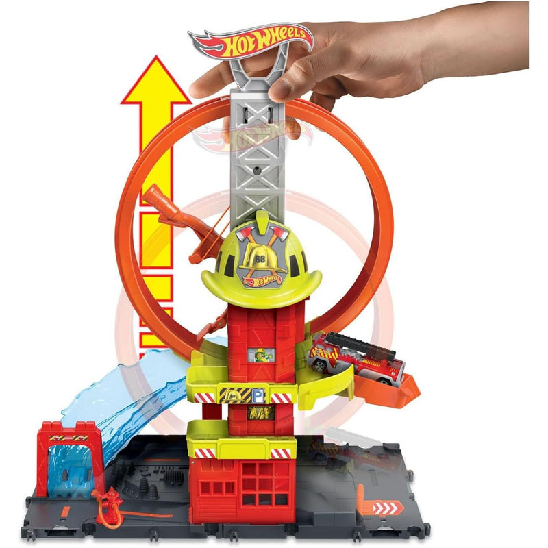 Hot Wheels City Super Loop Fire Station Playset