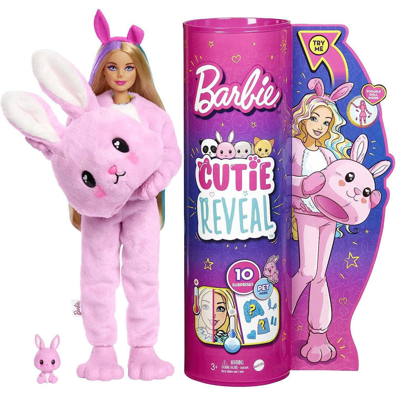 Barbie Cutie Reveal Doll with Bunny Plush Costume & 10 Surprises