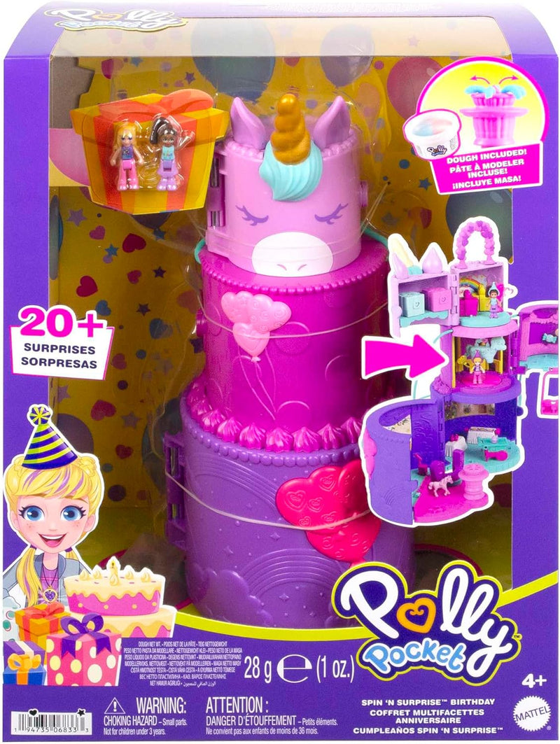 Polly Pocket 2-in-1 Unicorn Playset Birthday Spin N' Surprise