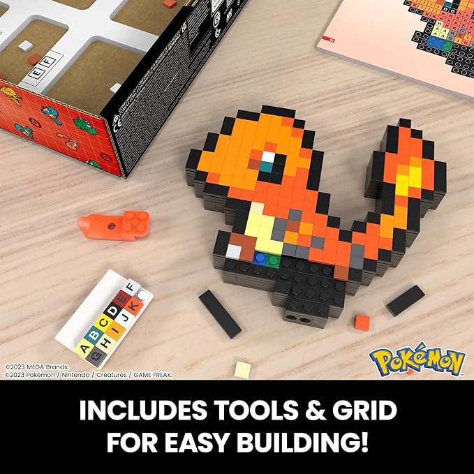 Mega Pokémon Pixel Art Charmander 349 Piece Construction Playset