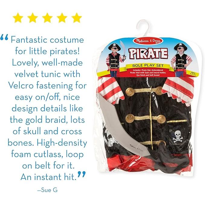 Melissa & Doug Pirate Role Play Costume Set