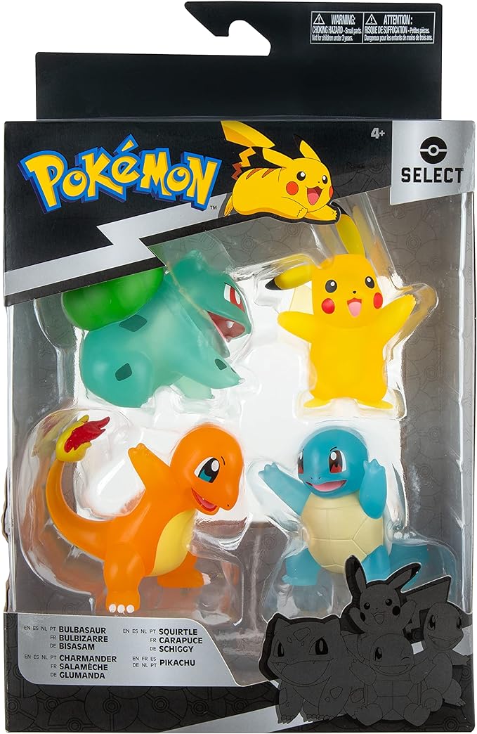 Pokemon Battle 3" Figure 4 Pack: Pikachu, Charmander, Bulbasaur & Squirtle