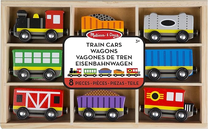 Melissa & Doug Wooden Train Cars