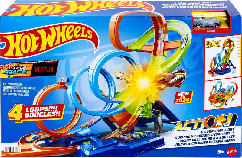 Hot Wheels 4 Loop Crash Out Playset