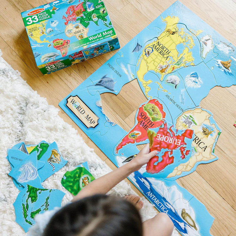 Melissa & Doug World Map 33 Piece Jumbo Floor Puzzle