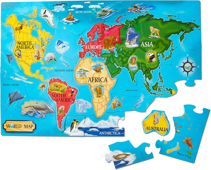 Melissa & Doug World Map 33 Piece Jumbo Floor Puzzle