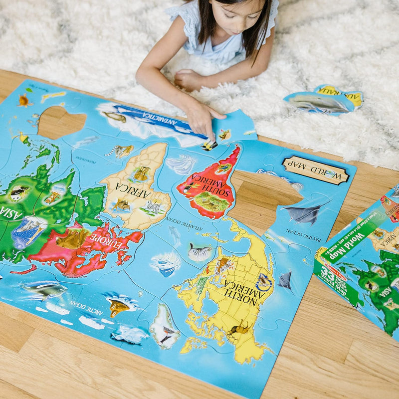 Melissa & Doug World Map 33 Piece Jumbo Floor Puzzle