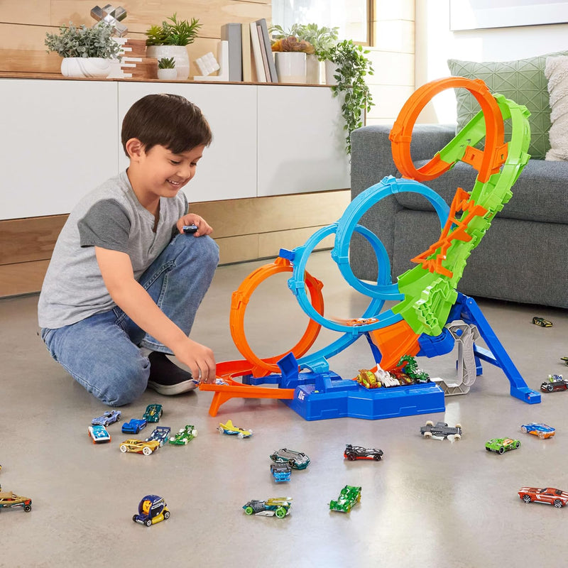 Hot Wheels 4 Loop Crash Out Playset