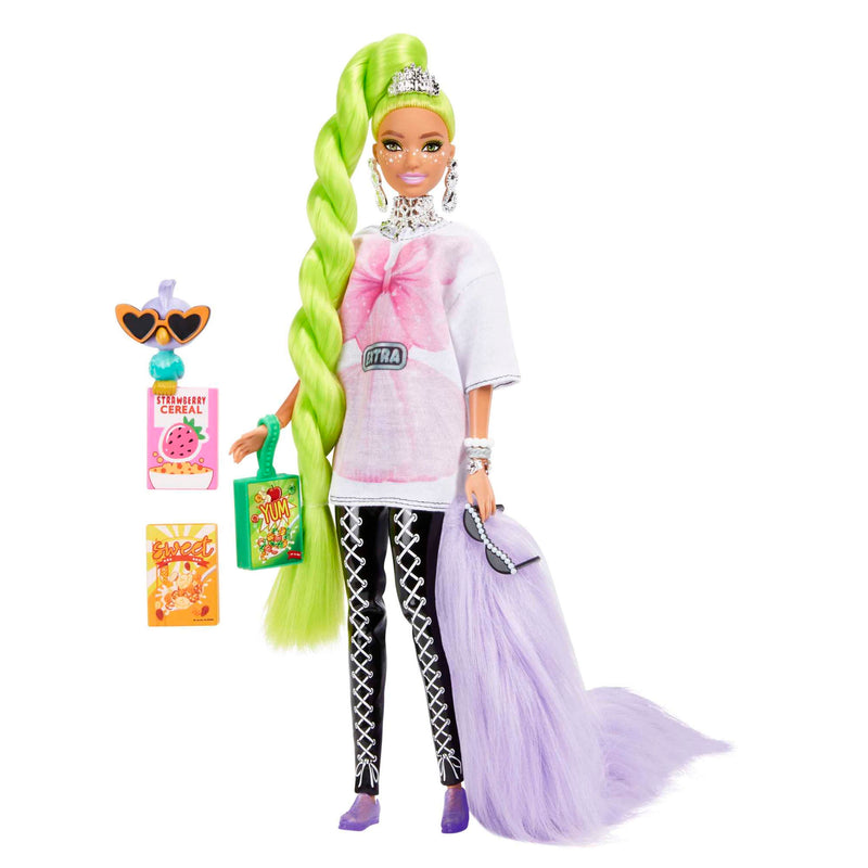 Barbie Extra Doll with Neon Green Hair & Pet Parrot