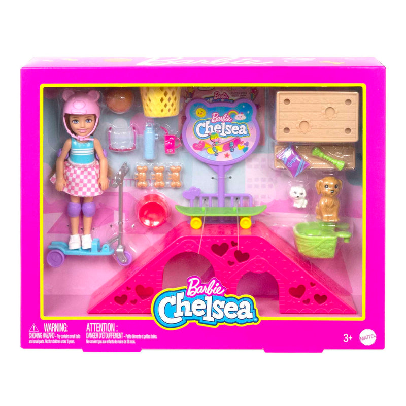 Barbie Chelsea Doll & Pets Skatepark Playset