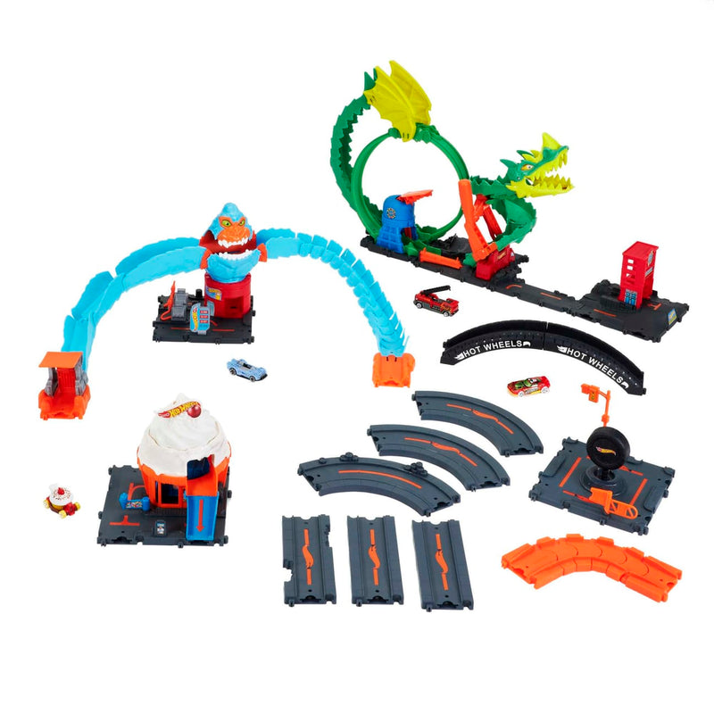 Hot Wheels City Bundle with 4 Playsets & Cars