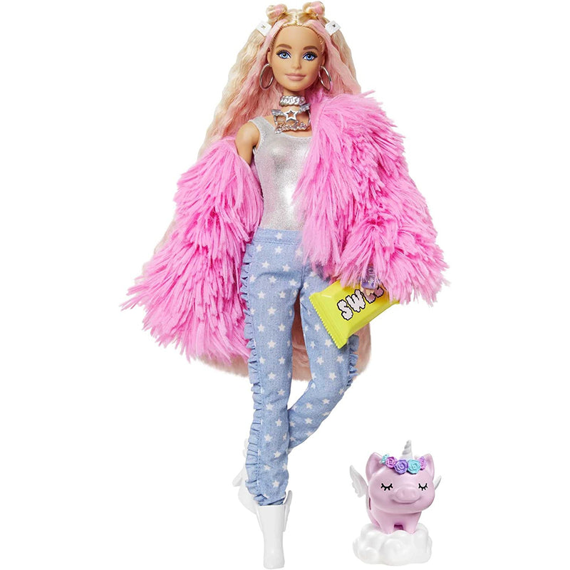 Barbie Extra Doll Pink Fluffy Jacket