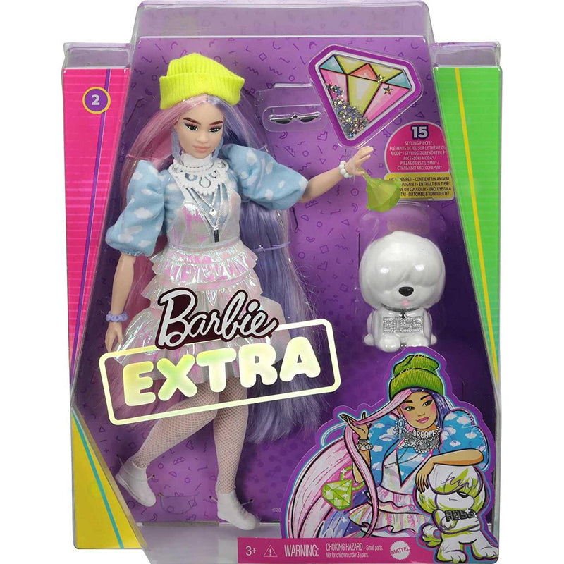 Barbie Shimmery Xtra Doll 2 with Pet Puppy Toy