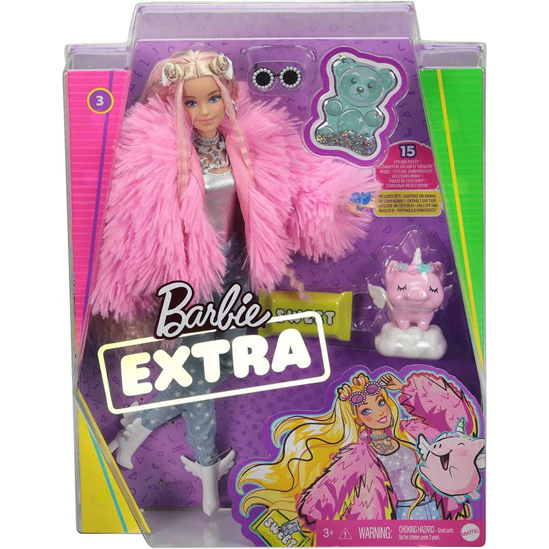 Barbie Extra Doll Pink Fluffy Jacket