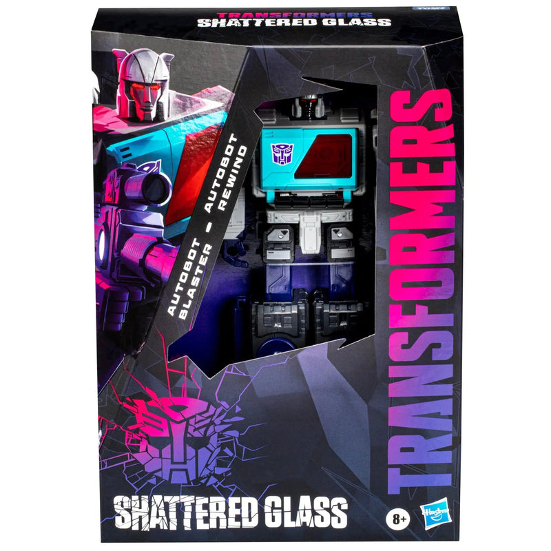 Transformers Generations Shattered Glass Autobot Blaster and Autobot Rewind & IDW's Shattered Glass
