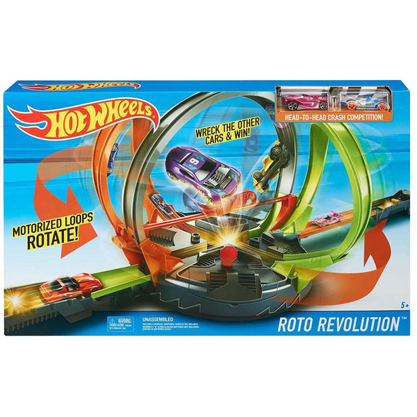 Hot Wheels Roto Revolution Rotating Head To Head Car Set Hot