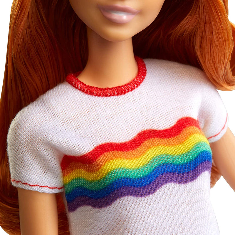 Barbie Fashionistas Doll with Rainbow Graphic T-Shirt