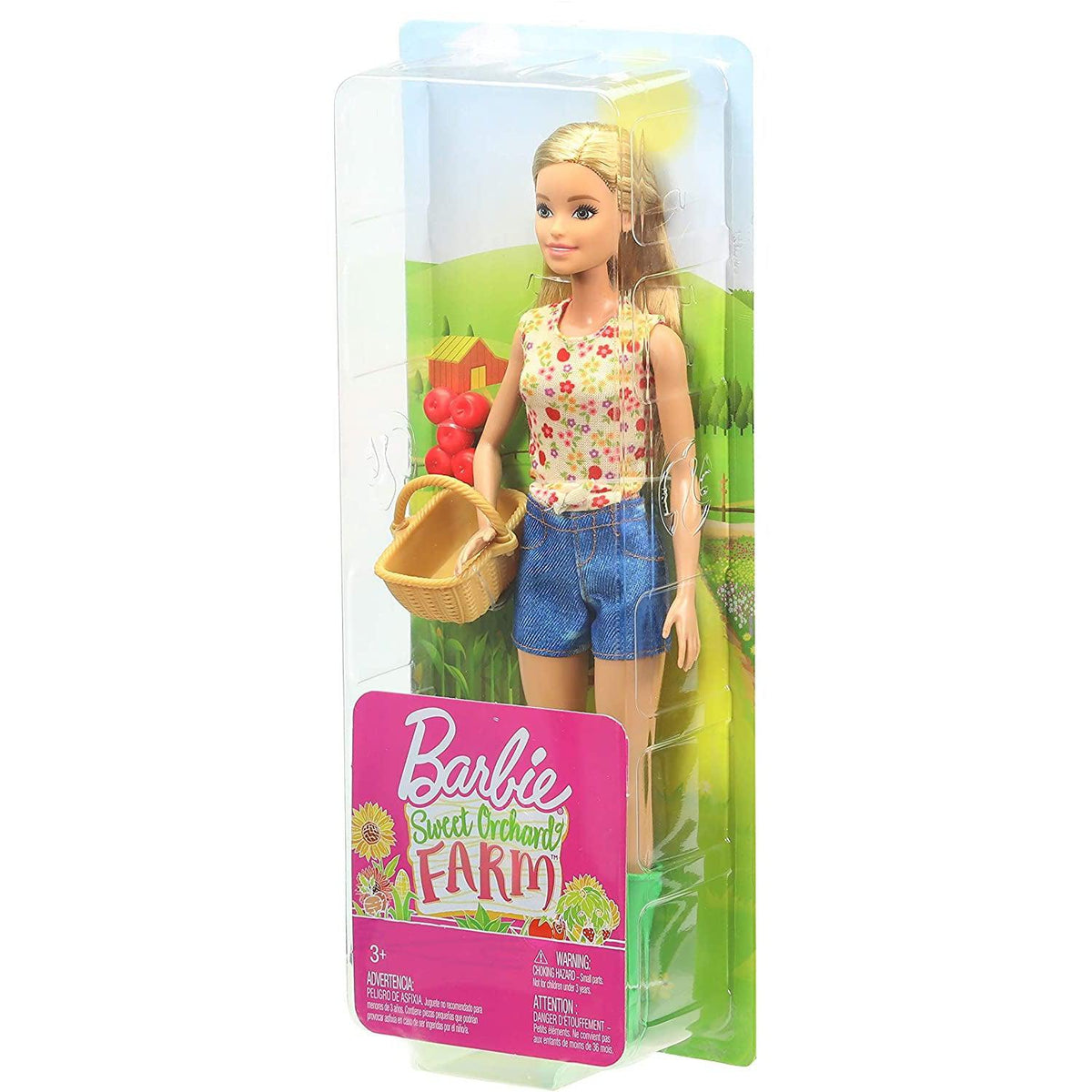 Barbie gck86 sweet orchard farm blonde doll and playset with 7 animals sale