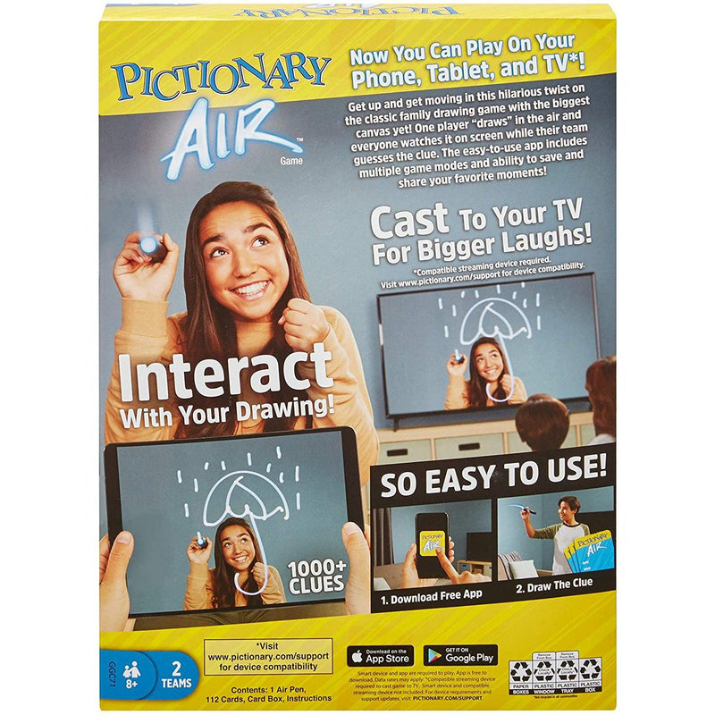 Mattel Games Pictionary Air 2 - Award-Winning Drawing Game for Family Game  Night, Draw in the Air and See it On Screen ( Exclusive)