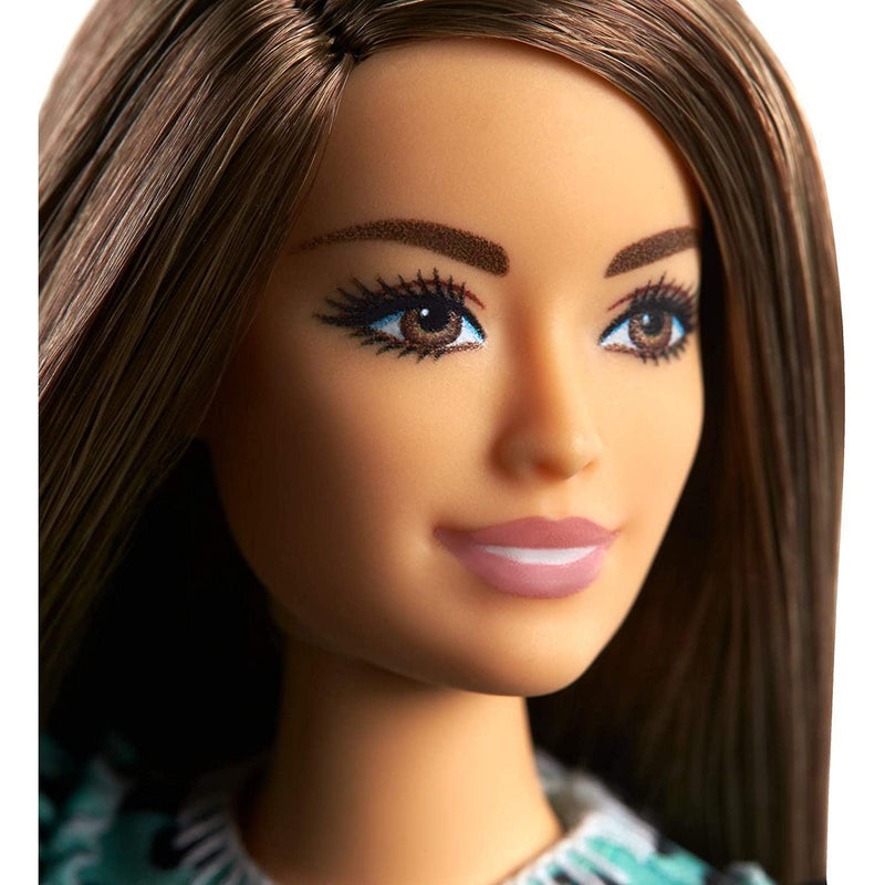Barbie Fashionistas Doll with Frilly Aqua Polka Dot Dress