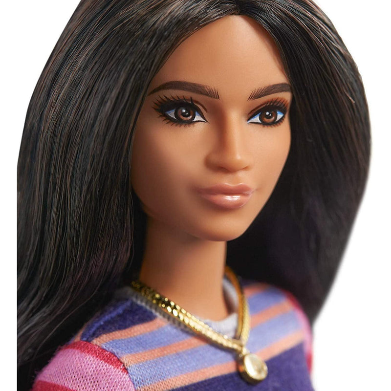 Barbie Fashionista Doll with Striped Long Sleeve Dress
