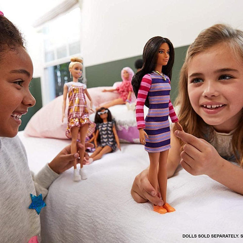 Barbie Fashionista Doll with Striped Long Sleeve Dress