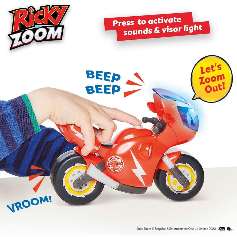 Ricky Zoom Super Rev Loop – Large 7 Inch Toy Motorcycle with Free Rolling  Wheels and Revving Sounds for Preschool Play